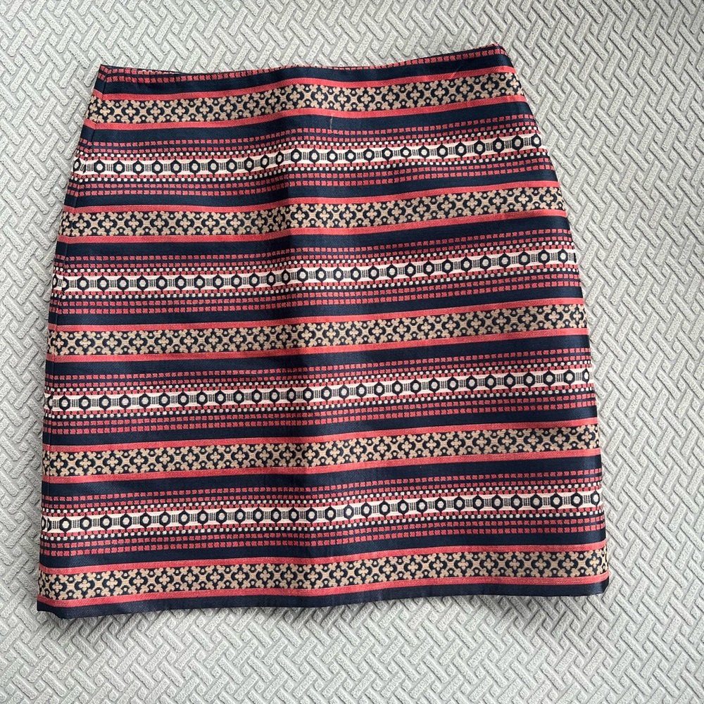LOFT Red and Black Mini Pencil Skirt Casual Resort Wear